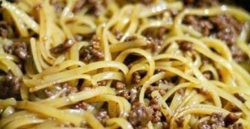 Mongolian Beef Noodles with Ground Beef