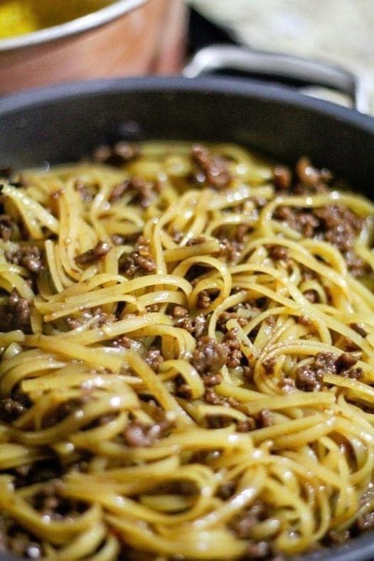 Mongolian Beef Noodles with Ground Beef